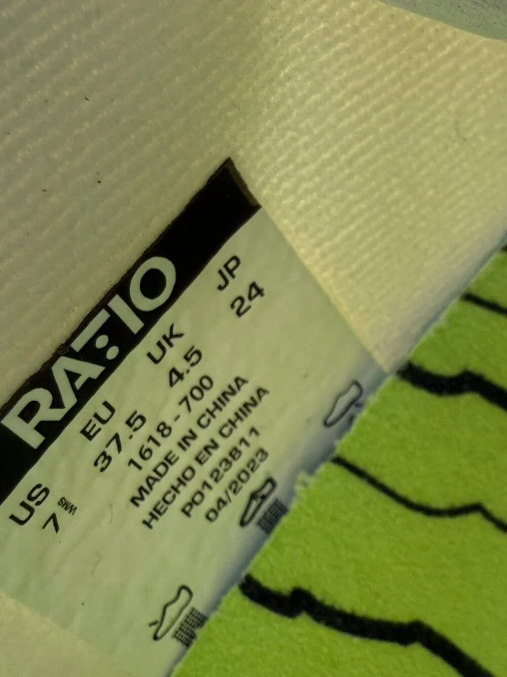 RATIO Camino:01 Womens Running Shoes Purity White Acid Lime Size 7